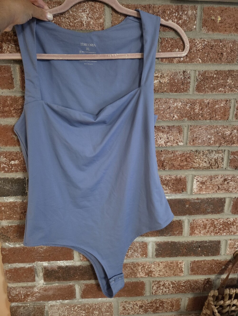 ReoRia Light Blue Scoop Neck Bodysuit